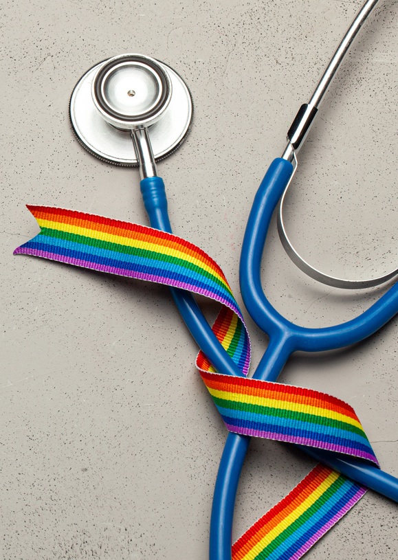 Stethoscope with Rainbow Ribbon